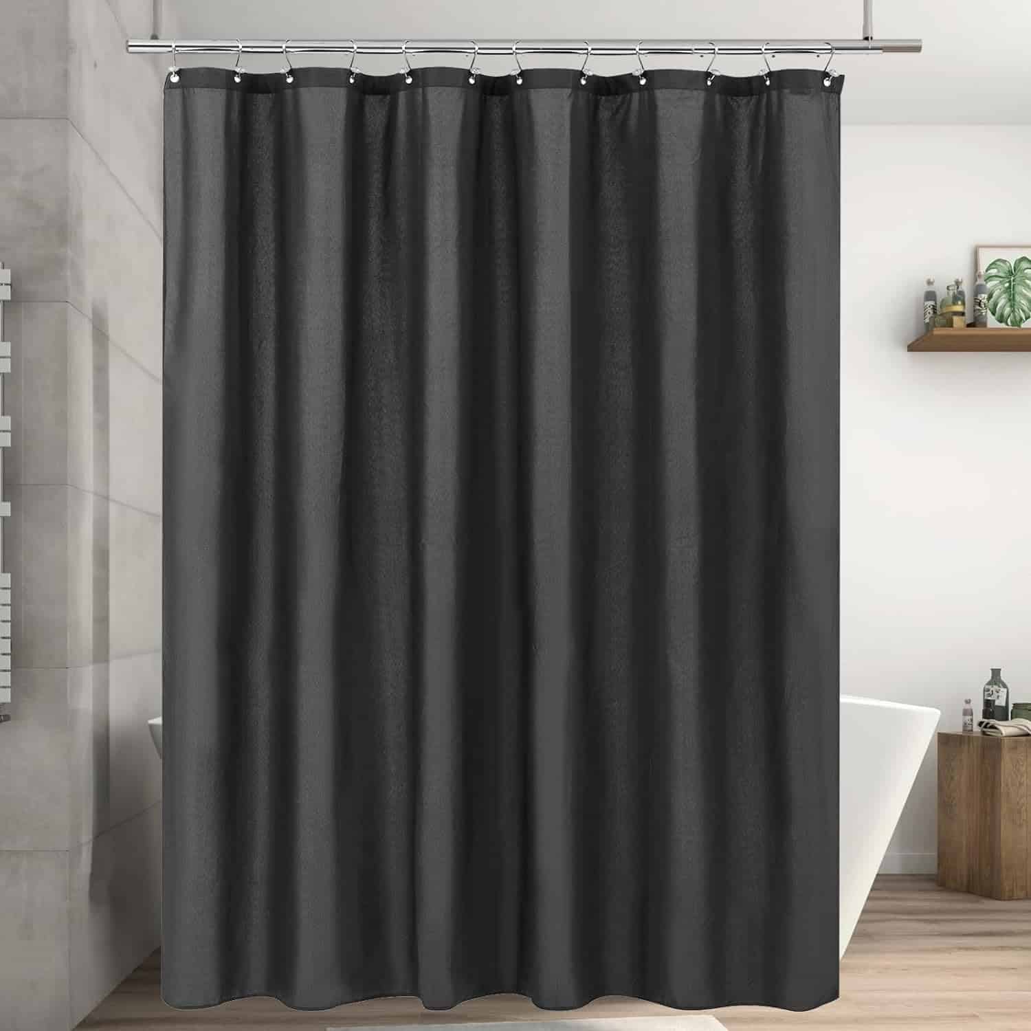 cortinas-de-baño-negro Mejores materiales para cortinas de baño
